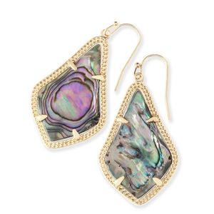 Alex Gold Drop Earrings In Abalone Shell